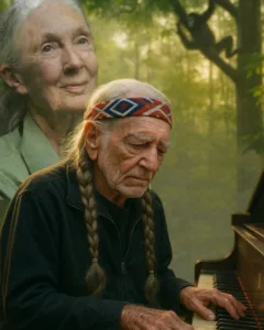 A FAREWELL BETWEEN KINDRED SPIRITS: Sometimes music becomes a bridge between souls, and Willie Nelson, at 92, has just built one for Jane Goodall. His new tribute song, written in a moment of quiet grief, is a promise to carry her legacy forward. It’s a conversation set to music, where Willie’s weathered voice joins the sounds of the forest Jane loved—the call of gibbons, the rustle of leaves, the rhythm of rain. Inspired by her belief that “We still have a window of time to change,” this song is not just a sad goodbye but a call to action. Soon to be released, it’s a powerful pledge from one legend to another that her message will continue to echo, reminding us all to care for the wild. 557426513 122209347422050701 5255124172973741942 n