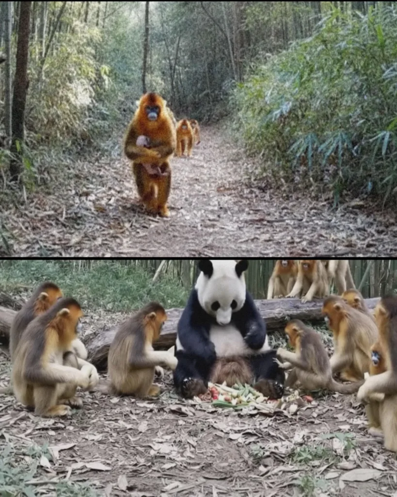 Monkeys Declare Panda Their Monarch — The Enigmatic Bamboo Forest Phenomenon Monkeys Declare Panda Their Monarch — The Enigmatic Bamboo Forest Phenomenon