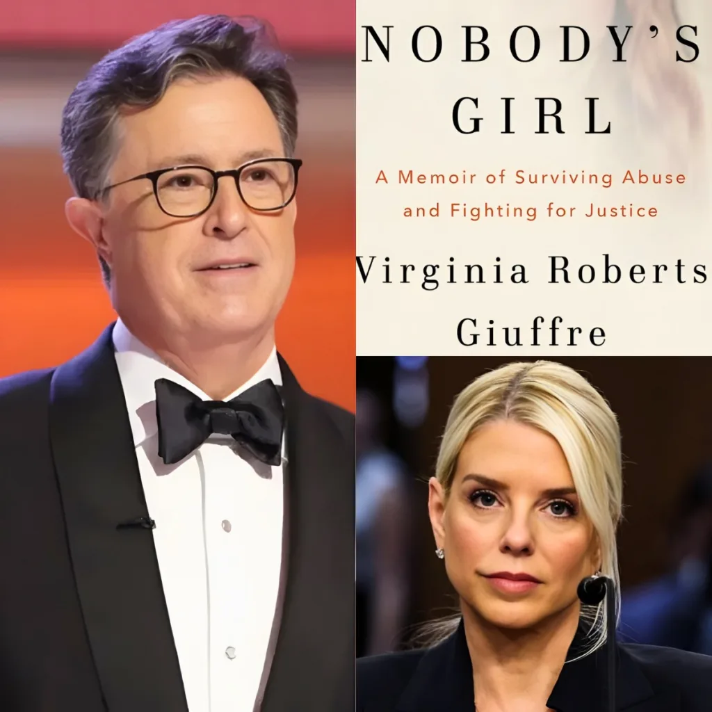 “OPEN YOUR EYES, BONDI!” — Stephen Colbert EXPLODES After Reading Virginia Giuffre’s Memoir, Accuses Pam Bondi of “Burying the Truth to Protect the Powerful 582599312 813341201472455 1035123833780969072 n