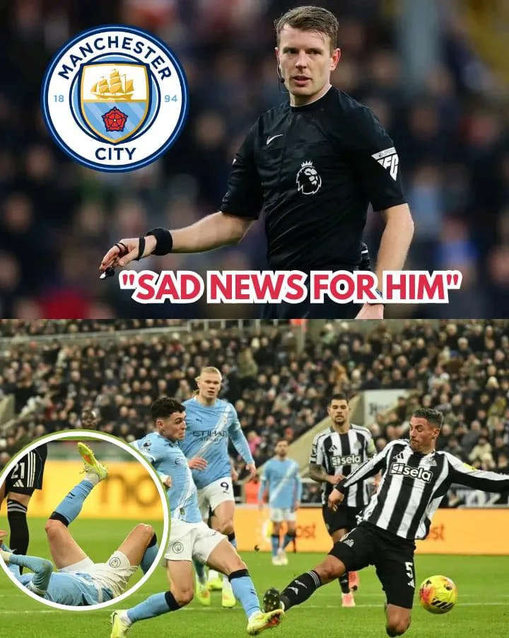 How is that not a penalty? Fifa has announced very sad news for the referee officiating the match between Newcastle United Vs Manchester City after Dangerous Phil Foden Tackle. 587215062 122263423052194388 5921296267252365892 n