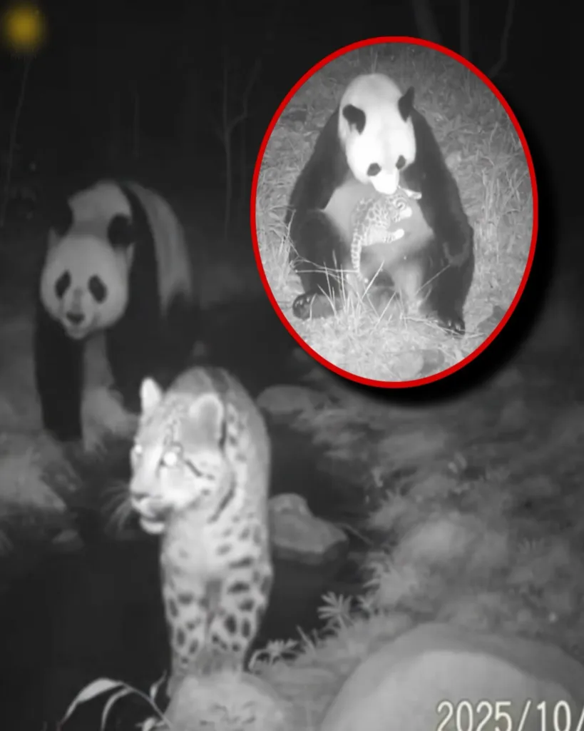 A Remarkable Tale in the Mountains: Panda Nurtures Abandoned Snow Leopard Cub A Remarkable Tale in the Mountains: Panda Nurtures Abandoned Snow Leopard Cub