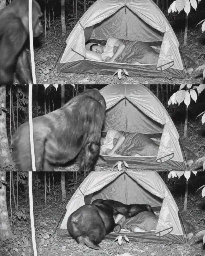 Researcher Becomes Part of the Family: A Gorilla Joins Him in His Tent Researcher Becomes Part of the Family: A Gorilla Joins Him in His Tent