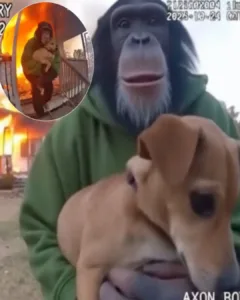 Chimpanzee Rescues His Canine Companion from Fire: A Tale of Bravery and Friendship