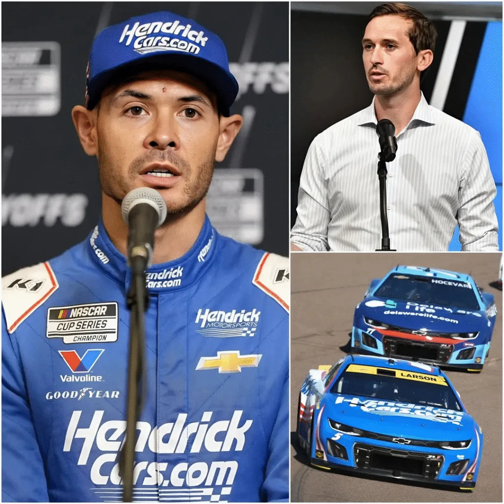 BREAKING NEWS: Kyle Larson is facing the possibility of being **stripped of his victory** and **fined $200,000** after NASCAR confirmed a lawsuit accusing him of **cheating by illegally adjusting the rear tire temperature** during the **2025 NASCAR Cup Series** season. Facing the risk of having his championship revoked, **Kyle Larson has spoken out to clarify the situation.** Featured image