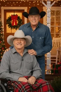 “TWO MEN. OVER FOUR DECADES OF BROTHERHOOD. ONE QUIET NIGHT IN NASHVILLE.” That evening, Nashville didn’t sound like itself. The air felt heavy. Like the city was listening. Alan Jackson had decided to step away. After more than three decades of songs, it finally caught up to him. Just after sunset, a black pickup stopped at his gate. No press. No announcement. George Strait stepped out, hat in hand. Not a legend. Not “The King.” Just a friend. Alan opened the door. Their eyes met. Tired, honest, unguarded. George didn’t give a speech. He leaned in and said quietly, “You don’t face this alone.” Then he walked inside. Some moments aren’t meant for stages. They’re meant for living rooms. “TWO MEN. OVER FOUR DECADES OF BROTHERHOOD. ONE QUIET NIGHT IN NASHVILLE.” That evening, Nashville didn’t sound like itself. The air felt heavy. Like the city was listening. Alan Jackson had decided to step away. After more than three decades of songs, it finally caught up to him. Just after sunset, a black pickup stopped at his gate. No press. No announcement. George Strait stepped out, hat in hand. Not a legend. Not “The King.” Just a friend. Alan opened the door. Their eyes met. Tired, honest, unguarded. George didn’t give a speech. He leaned in and said quietly, “You don’t face this alone.” Then he walked inside. Some moments aren’t meant for stages. They’re meant for living rooms.