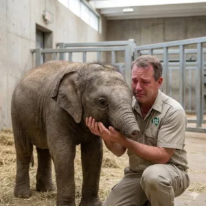 The quiet room of the zoo’s rehabilitation center was filled with a heavy silence. Sunlight streamed in through the high windows, but even its warmth couldn’t chase away the sadness hanging in the air. 591752890 122104653255137450 1305614557937032364 n