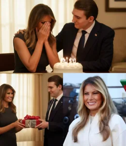 Melania Couldn’t Hold Back Her Tears After Barron’s Birthday Surprise Caught Her Off Guard Barron waited until the very end of the celebration before approaching Melania. He didn’t say a word — just handed her a folded piece of paper. As she opened it, her breath hitched. A single message written in Barron’s handwriting changed her entire expression. She pressed the note to her chest and hugged him tightly, tears running down her face. 595220681 827956306885712 1910644799316565193 n