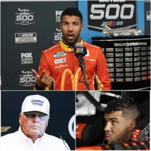 💥🔥 “I HAVE MY OWN DIGNITY AND WORTH, YOU CAN’T JUST CRITICIZE OR INSULT ME WHENEVER YOU WANT!” – Bubba Wallace stunned the entire NASCAR world by publicly standing up to Rick Hendrick after his offensive remarks. Rick had mocked Wallace as “not fitting the NASCAR culture,” criticizing his decisions to compete and develop his career in a challenging environment rather than following the traditional path. Things escalated further when Rick went even further, spreading malicious rumors, claiming Bubba’s success came from “behind-the-scenes connections” and favoritism from the organizers. Bubba immediately filed a $50 million lawsuit, accompanied by a short but powerful statement, sending shockwaves through the NASCAR community and unleashing an unprecedented media storm. Featured image