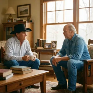 THE DAY ALAN JACKSON STEPPED AWAY FROM THE STAGE, GEORGE STRAIT DIDN’T TEXT. HE DROVE. George Strait didn’t call ahead. No manager. No assistant. He just got in the truck and drove to Alan Jackson’s house — the same place he’s pulled up to for decades. The day the world learned Alan was stepping away from the stage, George understood something quieter. His friend didn’t need advice. Or speeches. He needed company. So George showed up. Sat down. Let the room breathe. No cameras. No statements. Just two men who’ve shared stages, miles, and years, sitting in the soft light of an ordinary afternoon. Sometimes the strongest support sounds like nothing at all. Featured image