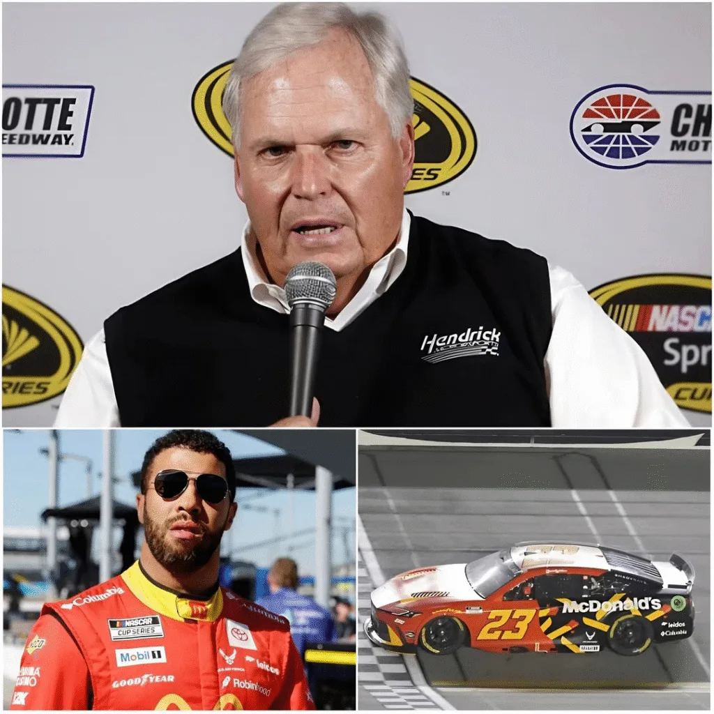 The room froze in an instant. Hendrick Motorsports stepped up to the podium with no warning, no buildup — and ten cold words were dropped like a blade, dragging Bubba Wallace’s future straight into the fiercest storm of controversy of his career. Pens stopped moving. The media descended into chaos within minutes. A single sentence was enough to flip the narrative, ignite outrage, and turn what was supposed to be a routine press conference into a shocking moment no one saw coming The atmosphere inside the media room was calm, almost routine, until it suddenly wasn’t. What was expected to be another standard NASCAR press conference turned into one of the most shocking moments of the season. Without warning, Hendrick Motorsports representatives stepped up to the podium. There was no dramatic buildup, no lengthy explanation. Instead, ten carefully chosen words were delivered with icy precision, instantly freezing the room and pulling Bubba Wallace’s future into a storm of controversy. For a split second, no one reacted. Pens hovered above notebooks, cameras stayed fixed, and journalists exchanged stunned glances. The statement was short, controlled, and devastating in its implications. It did not accuse, explain, or defend. It simply existed — and that was enough. Within moments, the weight of those words began to sink in, transforming a routine media appearance into a flashpoint that would dominate headlines. The reaction was immediate and chaotic. Reporters scrambled to verify what they had just heard. Phones lit up across the room as editors demanded clarification. Social media began buzzing even before the press conference officially ended. A single sentence, delivered without emotion, had flipped the narrative surrounding Bubba Wallace and raised urgent questions about his standing, his future, and the power dynamics within the sport. What made the moment so unsettling was not just the content of the statement, but its delivery. Hendrick Motorsports, known for measured communication and strategic restraint, offered no follow-up explanation. There were no answers to shouted questions, no clarifying remarks. The silence that followed felt deliberate, almost calculated, forcing the media and fans to fill in the gaps themselves. The “secret” behind the shock, according to sources close to the situation, lies in timing. Insiders suggest the statement was not spontaneous, but the result of internal discussions that had been kept tightly sealed. The decision to reveal it publicly, and in such a minimal form, was reportedly made at the last possible moment. That choice amplified its impact, ensuring maximum attention with minimal detail. Within minutes, speculation exploded. Analysts debated whether the words signaled a shift in alliances, a warning shot, or a strategic repositioning ahead of major decisions. Others cautioned against jumping to conclusions, pointing out that no formal accusations or actions had been announced. Still, the lack of context only intensified the controversy, leaving room for interpretation and fueling outrage on multiple fronts. Bubba Wallace’s name began trending almost instantly. Supporters expressed concern and frustration, demanding transparency and fairness. Critics seized the moment to push their own narratives. In the absence of concrete information, emotion filled the vacuum. The story spread far beyond motorsports media, crossing into mainstream news and talk shows within hours. Industry veterans noted that moments like this are rare precisely because of their unpredictability. Hendrick Motorsports is not known for public ambushes. That reputation made the statement even more jarring. When an organization with such influence speaks briefly and refuses to elaborate, every word carries disproportionate weight. Silence, in this case, became part of the message. Behind the scenes, journalists reported frantic efforts to get comment from all parties involved. Requests poured into team representatives, NASCAR officials, and Wallace’s camp. Most were met with “no comment” responses. That collective quiet only deepened the sense that something significant was unfolding, even if the full picture remained hidden. Media analysts quickly pointed out the psychological dimension of the moment. By offering just ten words, Hendrick Motorsports avoided direct confrontation while still asserting control over the narrative. It was a communication strategy designed to provoke discussion without committing to specifics. In doing so, they shifted the burden of interpretation onto the public. The broader implications extend beyond one driver or one team. The incident reopened long-standing debates about power, transparency, and accountability in professional motorsports. How much information should organizations disclose? When does strategic silence become harmful ambiguity? These questions resurfaced with renewed urgency as fans and commentators dissected every possible meaning. For Bubba Wallace, the situation is particularly delicate. Regardless of the eventual outcome, the sudden spotlight places enormous pressure on an individual already accustomed to scrutiny. Supporters argue that clarity is essential to prevent reputational damage based on speculation. Critics counter that organizations have the right to communicate on their own terms. The tension between those positions continues to grow. As the hours passed, the initial shock evolved into a broader media storm. Think pieces, opinion columns, and expert panels emerged, each offering a different interpretation of the same ten words. Some framed it as a turning point. Others urged restraint, reminding audiences that silence does not equal guilt, and brevity does not equal certainty. What remains undeniable is the impact of the moment itself. A press conference meant to pass quietly instead became a defining episode of the season. It demonstrated how quickly control can shift, how fragile narratives are, and how a single sentence can reshape public perception almost instantly. In the coming days, more information may emerge, or the silence may persist. Either way, the moment has already etched itself into the sport’s recent history. Hendrick Motorsports’ ten words did more than spark controversy — they reminded everyone watching that in modern sports, power often speaks softly, and the quietest statements can create the loudest storms.