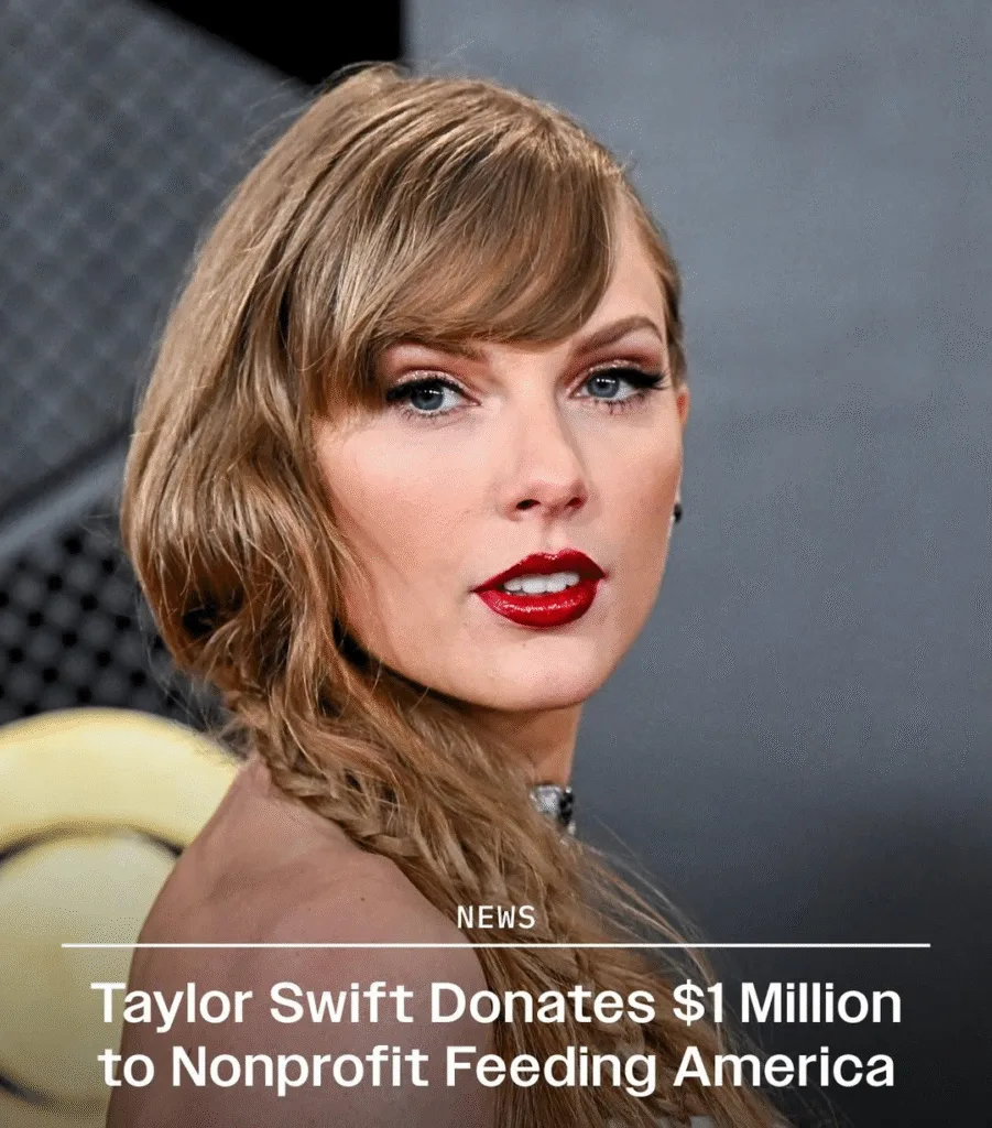 Taylor Swift Donates $1 Million to Nonprofit Feeding America Taylor Swift is ringing in the holiday cheer with a sizable donation of $1 million to Feeding America, a nonprofit network of 200 food banks combating hunger in the United States. The charity announced the donation on Instagram, thanking the singer for her act of altruism. “We are incredibly grateful for Taylor Swift‘s $1 million gift to Feeding America,” reads the post, authored by Feeding America CEO Claire Babineaux-Fontenot. “This holiday season, her continued support is a powerful reminder of what’s possible when we unite to end hunger. When we join together alongside people facing hunger, we can make sure families have a full table this holiday season and beyond.” Swift previously donated $5 million to Feeding America in October 2024 in an effort to provide relief to communities struggling in the wake of Hurricanes Helene and Milton. She also made similar contributions in the past, including $1 million towards natural disaster relief after storms impacted Tennessee in December 2023, as well as $100,000 to the family of a 44-year-old woman killed at the Kansas City Chiefs Super Bowl parade in February 2024. Popular on Variety More recently, Swifties banded together to rally support for Feeding America to help support food banks and those affected by potential cuts in the Supplemental Nutritional Assistance Program (SNAP). Swifties for Hope used social media this past October to encourage fans to donate $13 or whatever they could provide. Earlier this morning, Swift released the final two episodes of her docuseries “The End of an Era,” which bowed on Disney+ just ahead of the holidays.
