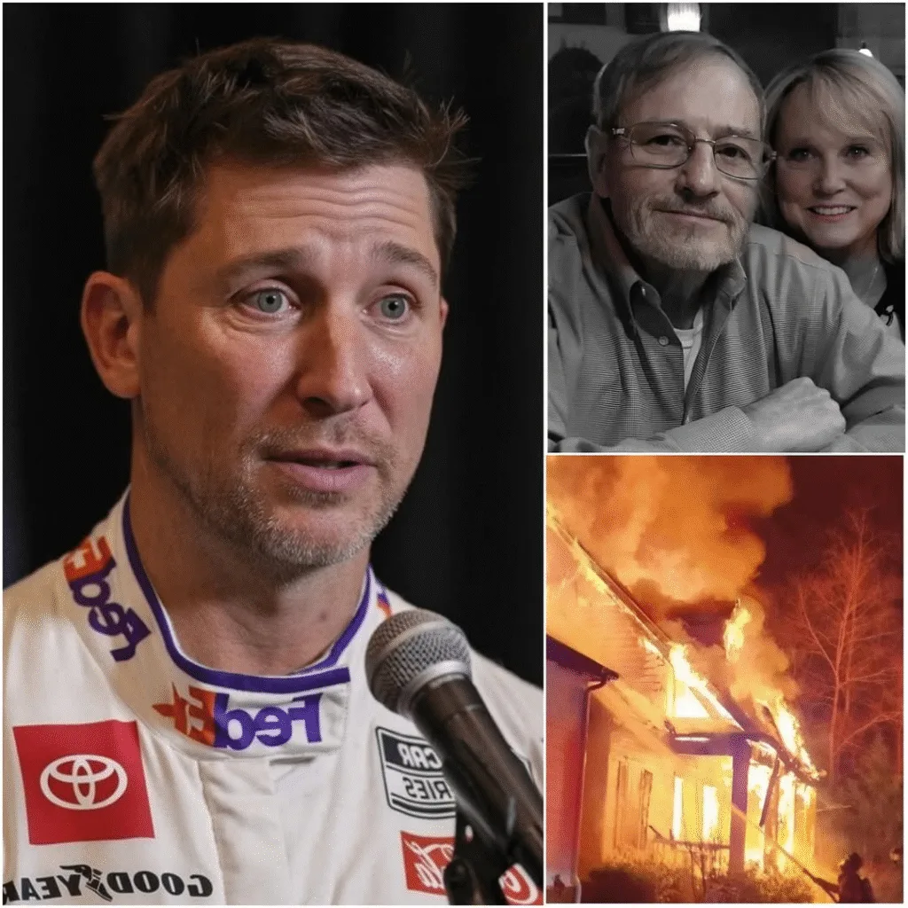 NASCAR SHOCKWAVE: Denny Hamlin has announced he will step away from his entire racing career starting in 2026 to hunt down the person who set fire to his father’s home, causing his tragic death. Moments after this earth-shattering declaration, an anonymous individual suddenly made contact, claiming to know exactly who the killer is. Then Hamlin uttered 14 chilling words, publicly revealing the truth behind his father’s death for the very first time… The NASCAR world was shaken when reports emerged that Denny Hamlin was considering stepping away from competition in 2026 following a devastating personal tragedy. The story spread rapidly, fueled by emotional reactions and unanswered questions, leaving fans stunned by the gravity of what was being described. According to accounts circulating among motorsport insiders, Hamlin’s decision was tied to a fire that destroyed his father’s home, an incident that reportedly resulted in his father’s death. Authorities have not publicly confirmed all details, yet the narrative quickly took on a life of its own. What intensified the shock was Hamlin’s alleged declaration that racing could no longer be his sole focus. After years defined by speed, precision, and relentless competition, he appeared prepared to pause everything in pursuit of clarity, justice, and personal closure surrounding the tragedy that changed his life forever. Within hours of the announcement, rumors began to swirl about a mysterious development. Sources claimed that an anonymous individual had contacted Hamlin directly, asserting knowledge about who was responsible for the fire. This unverified claim immediately added a layer of suspense and unease to an already painful situation. The identity of the anonymous contact has not been confirmed, and no official statements have validated the information shared. Still, the mere suggestion that someone might know the truth reignited speculation and intensified public interest, especially among fans desperate for answers. Hamlin, known for his usually measured demeanor, reportedly addressed the situation with rare emotional candor. In a brief statement to those close to him, he expressed a determination to uncover the truth, signaling that the loss had reshaped his priorities in ways few could have imagined. Observers noted that NASCAR drivers often face danger on the track, yet are rarely prepared for tragedies off it. This moment exposed a vulnerability seldom seen in elite athletes, reminding the public that fame and success offer no shield against sudden, devastating loss. The racing community responded with an outpouring of support. Fellow drivers, team members, and fans shared messages emphasizing solidarity, respect, and patience, urging caution against speculation while acknowledging the emotional weight Hamlin was clearly carrying. As media attention grew, so did concerns about misinformation. Law enforcement agencies have not released definitive findings, and journalists stressed that many details remain unverified. The line between confirmed facts and emotionally charged rumors became increasingly blurred. Despite the uncertainty, one moment stood out. Hamlin reportedly spoke fourteen words that those present described as chilling, suggesting he believed the truth would eventually come to light. The exact phrasing was not officially released, but its impact was widely discussed. Those words, however vague, were interpreted as a promise rather than an accusation. Supporters emphasized that Hamlin did not publicly name any suspect, instead focusing on accountability, truth, and the long road toward understanding what truly happened. The situation sparked broader conversations about grief and justice. Many questioned how individuals cope when personal tragedy collides with public life, and whether stepping away from a career can be an act of strength rather than surrender. For NASCAR, the episode represented an unusual pause in its normally relentless rhythm. Wins, losses, and championships suddenly felt secondary as the sport confronted a deeply human story unfolding beyond the checkered flag. Experts cautioned that investigations take time and that premature conclusions can harm all involved. They urged the public to respect due process, reminding fans that truth emerges through evidence, not speculation amplified by social media. Hamlin’s legacy on the track remains significant, built over years of competition and resilience. Whether he ultimately steps away or returns, many believe this chapter will forever shape how his career and character are understood. In private conversations, those close to Hamlin described a man torn between grief and responsibility. Racing had been his refuge, yet the weight of unanswered questions made distance from the sport seem necessary, at least temporarily. The anonymous tip, while dramatic, remains just that. Without verification, it stands as a symbol of the uncertainty surrounding the tragedy, highlighting how easily hope and suspicion can coexist in moments of profound loss. Fans continue to watch closely, searching for updates while trying to respect the personal nature of the ordeal. Many expressed a desire for truth without spectacle, understanding that real lives stand behind the headlines. As weeks pass, the story continues to evolve slowly. Official channels release little, reinforcing the sense that patience is essential. The silence, though difficult, may be necessary for justice to take its course. Ultimately, this moment transcends racing. It is a story about a son confronting loss, about resilience tested beyond the racetrack, and about the universal human need for answers when tragedy strikes without warning. Whatever the outcome, the episode serves as a stark reminder that behind every helmet is a person. For Denny Hamlin, the road ahead appears uncertain, shaped as much by grief and truth-seeking as by speed and competition.