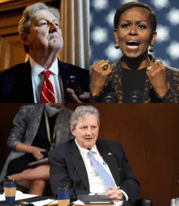 When Viral Outrage Outruns Truth: The Michelle Obama–John Kennedy 'Takedown' Myth SHUT UP AND KEEP YOUR MOUTH SHUT! MICHELLE O.B.A.M.A exploded on X demanding JOHN NEELY KENNEDY be silenced forever — but the vicious att@ck backfired catastrophically when he calmly stepped onto live national television and read every single word of her post out loud. No insults. Just ice-cold logic and terrifying composure. What followed was the most polite yet merciless takedown ever aired, instantly transforming a routine talk-show into a cultural flashpoint that forced the entire United States to confront an uncomfortable truth in real time. Hollywood has rarely seen destruction this elegant — or this devastating.