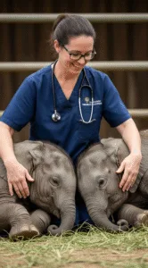 Night Lights and Gentle Hands: How Two Orphaned Elephants Healed Under the quiet glow of the sanctuary's night lights, two orphaned baby elephants finally found the comfort their broken hearts were searching for. After losing their mothers to poaching, sleep became impossible — their soft cries carrying through the darkness, echoing with fear and longing. But everything changed when a devoted wildlife vet stepped in with the gentlest cure of all: warm cuddles, whispered lullabies, and a promise that they would never be alone again.🐘