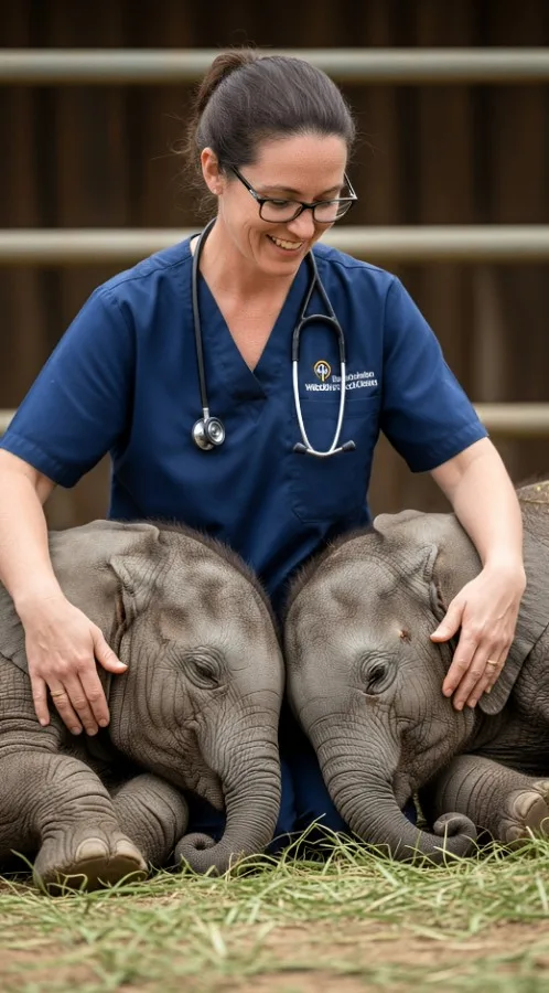 Under the quiet glow of the sanctuary's night lights, two orphaned baby elephants finally found the comfort their broken hearts were searching for. After losing their mothers to poaching, sleep became impossible — their soft cries carrying through the darkness, echoing with fear and longing. But everything changed when a devoted wildlife vet stepped in with the gentlest cure of all: warm cuddles, whispered lullabies, and a promise that they would never be alone again.🐘