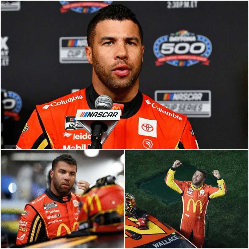 BAD NEWS FOR NASCAR: Bubba Wallace “BRUSHES” in a secret statement that could ruin everything – “Three drivers? No way… I’m worth more than this!” After months of silence, he revealed his “heartbreak” from the racing world, making millions of fans cry in support. But his opponent responded with 10 “venomous” words Bubba Wallace broke his silence after months of quiet, revealing a heartfelt statement about feeling undervalued in NASCAR, sending shockwaves through millions of fans and igniting intense social media support. “Three drivers? No way,” Wallace insisted, his voice filled with emotion. “I’m worth more than this!” Fans immediately rallied behind him, flooding Twitter and Instagram with messages of encouragement and solidarity. Insiders revealed Wallace had been struggling privately, facing repeated dismissals from team executives and sponsors who allegedly questioned his talent despite consistent top finishes on the track. Wallace’s revelation exposed the harsh realities behind NASCAR’s glitzy image, showing fans the emotional toll of racing pressure, constant media scrutiny, and the politics of sponsorship allocation in the sport. Within hours, his statement went viral, trending globally as millions debated whether Wallace’s frustrations reflected systemic issues or personal disagreements with team leadership in NASCAR. The emotional outpouring highlighted his influence, as younger drivers and longtime fans praised Wallace for courageously speaking out against inequities and advocating for respect within a highly competitive environment. Suddenly, Wallace’s opponent released a statement of his own, bluntly attacking the NASCAR star with ten “venomous” words, escalating the controversy and prompting intense backlash from Wallace’s supporters online. Fans immediately dissected each word, interpreting the statement as both personal and strategic, fueling heated debates across forums, news outlets, and live broadcasts about professionalism versus provocation. Analysts noted this exchange could have serious ramifications for both drivers, influencing sponsor decisions, team dynamics, and public perception ahead of the high-stakes racing season. The tension reached a peak when leaked messages suggested Wallace and his rival had clashed privately at the track, further dramatizing an already explosive rivalry in the racing community. Wallace’s camp responded swiftly, emphasizing the driver’s achievements, years of dedication, and charitable contributions, framing him as an underappreciated talent deserving recognition and better contractual terms. Behind the scenes, team executives reportedly scrambled to manage damage control, meeting late at night to discuss possible resolutions and media strategies, concerned the controversy could affect ticket sales and sponsorships. Social media amplified the drama, with fans posting memes, video compilations, and heartfelt tributes, some comparing Wallace to legends who also faced adversity and discrimination in professional sports. Meanwhile, NASCAR insiders hinted at a possible intervention, suggesting league officials might step in to mediate between Wallace and his rival to prevent further public escalation. Bubba Wallace, however, remained determined to speak his truth, participating in interviews where he described his heartbreak, emotional strain, and ongoing desire to compete at the highest level. Sponsors began weighing their options, with some publicly expressing support for Wallace’s advocacy while quietly questioning the long-term impact of the rivalry on their branding and marketing campaigns. Analysts speculated the conflict could influence upcoming races, affecting strategies on the track as both drivers’ mental states and fan support became key competitive factors in the NASCAR season. Emotional footage of Wallace in the garage, visibly tense yet resolute, circulated online, intensifying public empathy and showcasing the human side of racing often hidden behind speed, helmets, and flashy uniforms. Some rival teams reportedly tried to exploit the situation, offering incentives and contracts to Wallace, signaling his increasing leverage in a sport historically resistant to outspoken criticism and personal advocacy. Meanwhile, racing commentators debated whether the opponent’s venomous ten-word statement was a calculated provocation or an emotional outburst, prompting discussions about sportsmanship, psychological games, and competitive pressure. Fans were polarized, with some criticizing Wallace’s decision to publicly challenge NASCAR politics, while others praised his courage, calling it a pivotal moment for transparency and fairness in professional racing. A leaked email suggested Wallace’s opponent might have been advised by a strategist to provoke a reaction, raising questions about ethics, influence of management teams, and manipulation behind racing rivalries. The controversy also sparked international attention, drawing coverage from media outlets unfamiliar with NASCAR, highlighting broader conversations about athlete advocacy, compensation disputes, and recognition in professional sports. Wallace’s emotional resilience became a rallying point, inspiring online campaigns, hashtags, and fan-led initiatives celebrating diversity, equality, and standing up against perceived injustice in competitive sports. Reports surfaced that Wallace had considered stepping away from racing entirely due to frustration, but fan support, personal determination, and potential contract renegotiations convinced him to stay and fight publicly. His opponent’s ten-word attack continued to haunt discussions, often replayed on social media, fueling debates about ethics, aggression, and the balance between professionalism and personal expression in high-stakes sports. Leaked behind-the-scenes photos showed tense interactions in the pit lane, with team members and mechanics caught between loyalty to Wallace and the fear of jeopardizing career prospects. Meanwhile, league officials were pressured to issue a public statement to calm fans, emphasizing fair competition, safety, and the value of driver well-being while avoiding direct commentary on the feud. Bubba Wallace leveraged his platform to advocate for more transparent contracts, recognition for driver contributions, and policies that reduce favoritism, potentially reshaping NASCAR’s internal culture long after the immediate drama subsided. Industry analysts predicted the controversy might lead to formal rule reviews, contract reassessments, and public discussions about compensation fairness, racial equity, and treatment of drivers in elite motorsport. By the end of the week, Wallace had gained renewed fan loyalty, social media influence, and sponsor attention, with many praising his courage in exposing emotional realities often hidden from the racing world. His opponent remained defiant, doubling down in interviews and creating a narrative of rivalry, competition, and personal conflict, ensuring that the story would dominate media coverage well into the season. The NASCAR community braced for the upcoming races, recognizing that the psychological stakes had risen, fan attention was heightened, and every maneuver on track carried weight far beyond standard competition. Ultimately, Wallace’s heartfelt declaration and the opponent’s venomous response combined to create one of the most dramatic and widely discussed moments in modern NASCAR history, blending sport, emotion, and public spectacle.