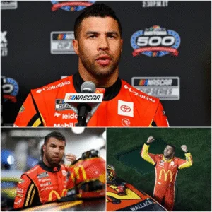 BAD NEWS FOR NASCAR: Bubba Wallace “BRUSHES” in a secret statement that could ruin everything – “Three drivers? No way… I’m worth more than this!” After months of silence, he revealed his “heartbreak” from the racing world, making millions of fans cry in support. But his opponent responded with 10 “venomous” words Bubba Wallace broke his silence after months of quiet, revealing a heartfelt statement about feeling undervalued in NASCAR, sending shockwaves through millions of fans and igniting intense social media support. “Three drivers? No way,” Wallace insisted, his voice filled with emotion. “I’m worth more than this!” Fans immediately rallied behind him, flooding Twitter and Instagram with messages of encouragement and solidarity. Insiders revealed Wallace had been struggling privately, facing repeated dismissals from team executives and sponsors who allegedly questioned his talent despite consistent top finishes on the track. Wallace’s revelation exposed the harsh realities behind NASCAR’s glitzy image, showing fans the emotional toll of racing pressure, constant media scrutiny, and the politics of sponsorship allocation in the sport. Within hours, his statement went viral, trending globally as millions debated whether Wallace’s frustrations reflected systemic issues or personal disagreements with team leadership in NASCAR. The emotional outpouring highlighted his influence, as younger drivers and longtime fans praised Wallace for courageously speaking out against inequities and advocating for respect within a highly competitive environment. Suddenly, Wallace’s opponent released a statement of his own, bluntly attacking the NASCAR star with ten “venomous” words, escalating the controversy and prompting intense backlash from Wallace’s supporters online. Fans immediately dissected each word, interpreting the statement as both personal and strategic, fueling heated debates across forums, news outlets, and live broadcasts about professionalism versus provocation. Analysts noted this exchange could have serious ramifications for both drivers, influencing sponsor decisions, team dynamics, and public perception ahead of the high-stakes racing season. The tension reached a peak when leaked messages suggested Wallace and his rival had clashed privately at the track, further dramatizing an already explosive rivalry in the racing community. Wallace’s camp responded swiftly, emphasizing the driver’s achievements, years of dedication, and charitable contributions, framing him as an underappreciated talent deserving recognition and better contractual terms. Behind the scenes, team executives reportedly scrambled to manage damage control, meeting late at night to discuss possible resolutions and media strategies, concerned the controversy could affect ticket sales and sponsorships. Social media amplified the drama, with fans posting memes, video compilations, and heartfelt tributes, some comparing Wallace to legends who also faced adversity and discrimination in professional sports. Meanwhile, NASCAR insiders hinted at a possible intervention, suggesting league officials might step in to mediate between Wallace and his rival to prevent further public escalation. Bubba Wallace, however, remained determined to speak his truth, participating in interviews where he described his heartbreak, emotional strain, and ongoing desire to compete at the highest level. Sponsors began weighing their options, with some publicly expressing support for Wallace’s advocacy while quietly questioning the long-term impact of the rivalry on their branding and marketing campaigns. Analysts speculated the conflict could influence upcoming races, affecting strategies on the track as both drivers’ mental states and fan support became key competitive factors in the NASCAR season. Emotional footage of Wallace in the garage, visibly tense yet resolute, circulated online, intensifying public empathy and showcasing the human side of racing often hidden behind speed, helmets, and flashy uniforms. Some rival teams reportedly tried to exploit the situation, offering incentives and contracts to Wallace, signaling his increasing leverage in a sport historically resistant to outspoken criticism and personal advocacy. Meanwhile, racing commentators debated whether the opponent’s venomous ten-word statement was a calculated provocation or an emotional outburst, prompting discussions about sportsmanship, psychological games, and competitive pressure. Fans were polarized, with some criticizing Wallace’s decision to publicly challenge NASCAR politics, while others praised his courage, calling it a pivotal moment for transparency and fairness in professional racing. A leaked email suggested Wallace’s opponent might have been advised by a strategist to provoke a reaction, raising questions about ethics, influence of management teams, and manipulation behind racing rivalries. The controversy also sparked international attention, drawing coverage from media outlets unfamiliar with NASCAR, highlighting broader conversations about athlete advocacy, compensation disputes, and recognition in professional sports. Wallace’s emotional resilience became a rallying point, inspiring online campaigns, hashtags, and fan-led initiatives celebrating diversity, equality, and standing up against perceived injustice in competitive sports. Reports surfaced that Wallace had considered stepping away from racing entirely due to frustration, but fan support, personal determination, and potential contract renegotiations convinced him to stay and fight publicly. His opponent’s ten-word attack continued to haunt discussions, often replayed on social media, fueling debates about ethics, aggression, and the balance between professionalism and personal expression in high-stakes sports. Leaked behind-the-scenes photos showed tense interactions in the pit lane, with team members and mechanics caught between loyalty to Wallace and the fear of jeopardizing career prospects. Meanwhile, league officials were pressured to issue a public statement to calm fans, emphasizing fair competition, safety, and the value of driver well-being while avoiding direct commentary on the feud. Bubba Wallace leveraged his platform to advocate for more transparent contracts, recognition for driver contributions, and policies that reduce favoritism, potentially reshaping NASCAR’s internal culture long after the immediate drama subsided. Industry analysts predicted the controversy might lead to formal rule reviews, contract reassessments, and public discussions about compensation fairness, racial equity, and treatment of drivers in elite motorsport. By the end of the week, Wallace had gained renewed fan loyalty, social media influence, and sponsor attention, with many praising his courage in exposing emotional realities often hidden from the racing world. His opponent remained defiant, doubling down in interviews and creating a narrative of rivalry, competition, and personal conflict, ensuring that the story would dominate media coverage well into the season. The NASCAR community braced for the upcoming races, recognizing that the psychological stakes had risen, fan attention was heightened, and every maneuver on track carried weight far beyond standard competition. Ultimately, Wallace’s heartfelt declaration and the opponent’s venomous response combined to create one of the most dramatic and widely discussed moments in modern NASCAR history, blending sport, emotion, and public spectacle.