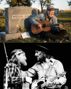 WILLIE’S FINAL PROMISE TO THE HIGHWAYMEN 💔 Willie didn’t bring a crowd, just his battered guitar Trigger and a promise kept to an old friend. In the quiet golden hour of dusk, the legend was seen sitting alone beside Waylon Jennings’ grave, worlds away from the neon lights of the stage. He wasn’t performing. He was completing a pact made decades ago on a tour bus. As he strummed a haunting, slowed-down version of “City of New Orleans,” a groundskeeper nearby claimed Willie changed the final lyrics to a message meant only for the brothers who went ahead. But it’s what he left sitting on the headstone as the sun went down—and the heartbreaking secret behind that specific date—that has fans in tears. It wasn’t just a visit; it was the end of an era. Featured image