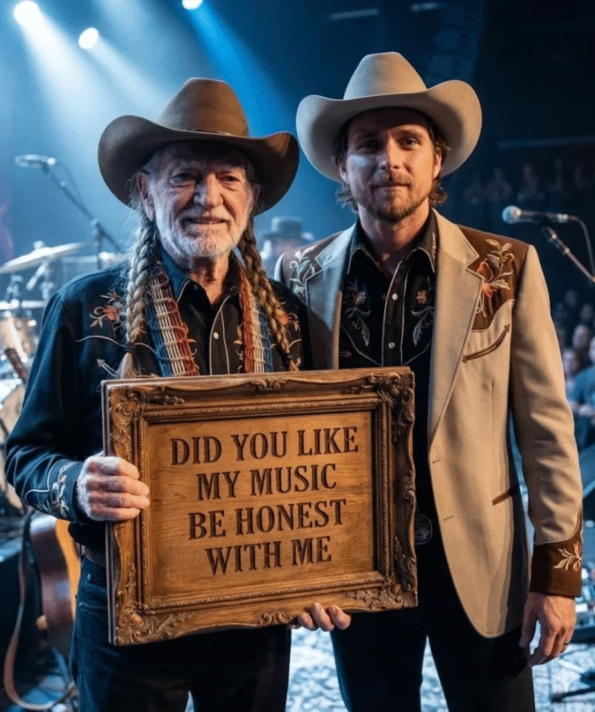 THE NIGHT THE STORM STEPPED ASIDE — Willie Nelson, Lukas Nelson, And The Breath That Carried A Legacy Forward. Willie returned to the stage after storm cancellations, frail but defiant. Fans worried—until Lukas appeared at his side.