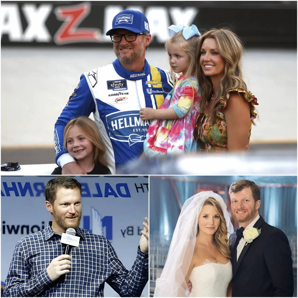 “If it weren’t for her, I would have…” — Marking 17 years together, Dale Earnhardt Jr. shocks fans by revealing for the first time a video hidden for nearly 20 years, exposing the true cost behind his glory and an untold role of Amy Earnhardt. For nearly two decades, Dale Earnhardt Jr. has been one of the most recognizable names in American motorsports. His career, marked by iconic wins, crushing losses, and the ever-present weight of a legendary last name, has been dissected from every angle. Yet even after retirement, interviews, podcasts, and documentaries, fans believed they already knew his full story. That belief was shattered when Earnhardt Jr., celebrating 17 years together with his wife Amy, released a deeply personal video he had kept hidden for almost 20 years. The video, recorded during one of the most turbulent periods of his racing life, reveals a side of the NASCAR icon that few had ever seen. In it, a younger Dale Jr. speaks candidly about exhaustion, fear, and the quiet pressure that came with carrying the Earnhardt legacy. But more striking than his vulnerability is the central role Amy Earnhardt plays in the footage—long before she became his wife, and long before the public understood how essential she was to his survival, both personally and professionally. Earnhardt Jr. has always been open about the highs and lows of his career, including the immense expectations placed on him after the tragic death of his father, Dale Earnhardt Sr. What the video shows, however, is the unseen cost of trying to live up to a name that defined an entire sport. He speaks about sleepless nights, self-doubt, and moments when walking away from racing felt not only tempting, but necessary for his mental health. At one point in the footage, his voice breaks as he says the words that now echo across social media: “If it weren’t for her, I would have…” He never finishes the sentence in the original recording, but the implication is unmistakable. That unfinished thought has become the emotional core of the revelation, forcing fans to confront how close the NASCAR star may have been to a very different path. Amy’s presence in the video is subtle yet powerful. She is not delivering speeches or offering dramatic advice. Instead, she listens, reassures, and grounds him in moments when he appears overwhelmed. Earnhardt Jr. later explained that Amy had a unique ability to bring calm into his life when everything else felt out of control. While the racing world focused on lap times and championships, she was quietly helping him hold himself together. The timing of the video’s release was no accident. Marking 17 years together, Earnhardt Jr. said he felt it was finally the right moment to share something so personal. Retirement has given him distance and perspective, allowing him to look back not just at his achievements, but at what it took to reach them. “People saw the wins, the trophies, the smiles,” he noted in a recent statement. “They didn’t see what happened when the cameras were gone.” Fans were quick to react, flooding social media with messages of support, gratitude, and renewed respect. Many admitted they had underestimated the emotional toll of being Dale Earnhardt Jr. Others expressed admiration for Amy, recognizing her as far more than a supportive partner on the sidelines. For them, she emerged as a quiet pillar behind one of NASCAR’s most enduring careers. The video also reframes the narrative of success in motorsports. Racing culture often celebrates toughness, resilience, and the ability to push through pain at all costs. Earnhardt Jr.’s revelation challenges that mindset, showing that strength can also mean asking for help and leaning on someone you trust. In doing so, he has sparked conversations about mental health, relationships, and the importance of balance in high-pressure professions. Amy Earnhardt’s role, long overshadowed by the spotlight on her husband, now appears central to his story. She was there not just during victories, but during moments of doubt that could have derailed everything. Earnhardt Jr. made it clear that without her influence, his life—and possibly the sport itself—might look very different today. As the video continues to circulate, it has become more than a personal confession. It stands as a reminder that behind every public figure is a private battle, and behind many great achievements is someone whose contributions go unrecognized. For Dale Earnhardt Jr., sharing this hidden chapter was not about rewriting history, but about telling it honestly for the first time. Seventeen years together, a video kept secret for nearly two decades, and a sentence left unfinished—yet somehow fully understood. In revealing the truth behind his glory, Earnhardt Jr. didn’t diminish his legacy. If anything, he deepened it, showing that the real victory wasn’t just on the track, but in finding someone who helped him survive the race of life itself.